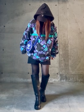 「アイテム（帽子）」を使った、ありさん（レディース・149cm）の冬コーディネート