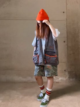 「VANS(バンズ)のアイテム」を使った、ありさん(レディース・149cm)の秋コーディネート