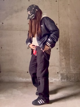 「アイテム（ブルゾン）」を使った、ありさん（レディース・149cm）の秋コーディネート