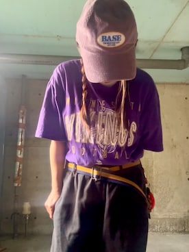 「アイテム（キャップ）」を使った、ありさん（レディース・149cm）の秋コーディネート