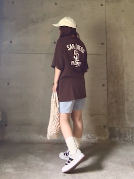 「アイテム（トートバッグ）」を使った、ありさん（レディース・149cm）の夏コーディネート