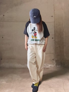 「Disney（ディズニー）のアイテム」を使った、ありさん（レディース・149cm）の春コーディネート