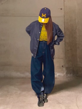 「アイテム（ブルゾン）」を使った、ありさん（レディース・149cm）の春コーディネート