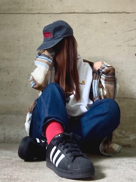 「アイテム（カバーオール）」を使った、ありさん（レディース・149cm）の冬コーディネート