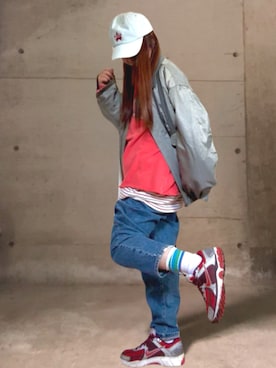 「Supreme （シュプリーム）のアイテム」を使った、ありさん（レディース・149cm）の春コーディネート