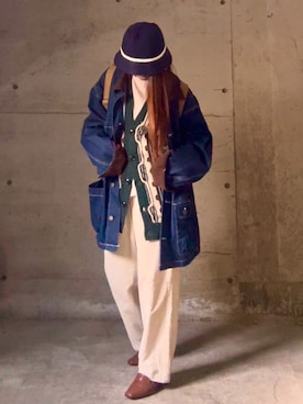 「アイテム（デニムジャケット）」を使った、ありさん（レディース・149cm）の秋コーディネート