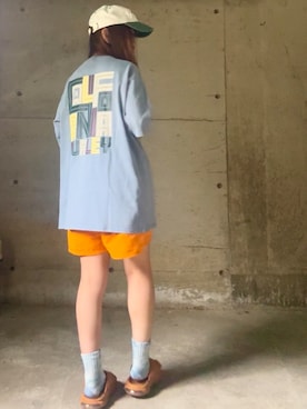 「アイテム（パンツ、オレンジ系）」を使った、ありさん（レディース・149cm）の秋コーディネート