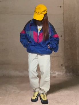 「アイテム（ナイロンジャケット）」を使った、ありさん（レディース・149cm）の春コーディネート