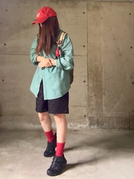 「アイテム（バックパック/リュック）」を使った、ありさん（レディース・149cm）の秋コーディネート