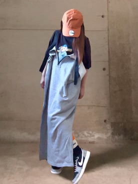 「BUSH CLANのアイテム（Tシャツ/カットソー、ブラック系）」を使った、ありさん（レディース・149cm）の夏コーディネート