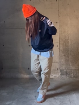 「アイテム（ニットキャップ/ビーニー）」を使った、ありさん（レディース・149cm）の秋コーディネート