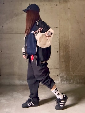 「アイテム（ブルゾン）」を使った、ありさん（レディース・149cm）の秋コーディネート