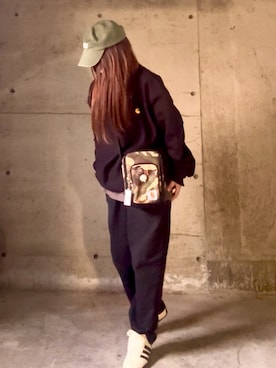 「アイテム（スタジャン）」を使った、ありさん（レディース・149cm）の秋コーディネート