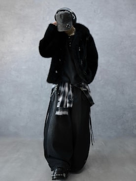 「アイテム（キャップ）」を使った、Aranさん（メンズ・177cm）の冬コーディネート