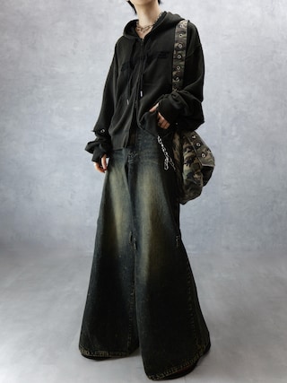 「Spielio（シュピーリオ）の【Spielio】Vintage-like detachable sweatshirt hoodie/ヴィンテージライクデタッチャブルスウェットパーカー（パーカー）」を使った、Aranさん（メンズ・177cm）の春コーディネート