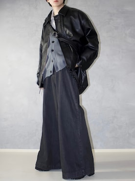 「アイテム（カーディガン/ボレロ）」を使った、Aranさん（メンズ・178cm）の冬コーディネート