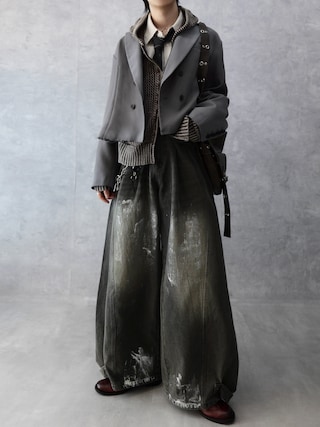 「Spielio（シュピーリオ）の【Spielio】Cut off design tailored jacket / カットオフデザインテーラードジャケット（テーラードジャケット）」を使った、Aranさん（メンズ・177cm）の春コーディネート