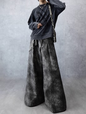 「Spielio（シュピーリオ）の【Spielio】Cracked foil sweatshirt / クラック箔スウェットプルオーバー」を使った、Aranさんのコーディネート