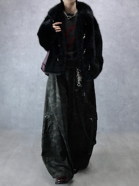 「アイテム（ウォレットチェーン）」を使った、Aranさん（メンズ・177cm）の冬コーディネート