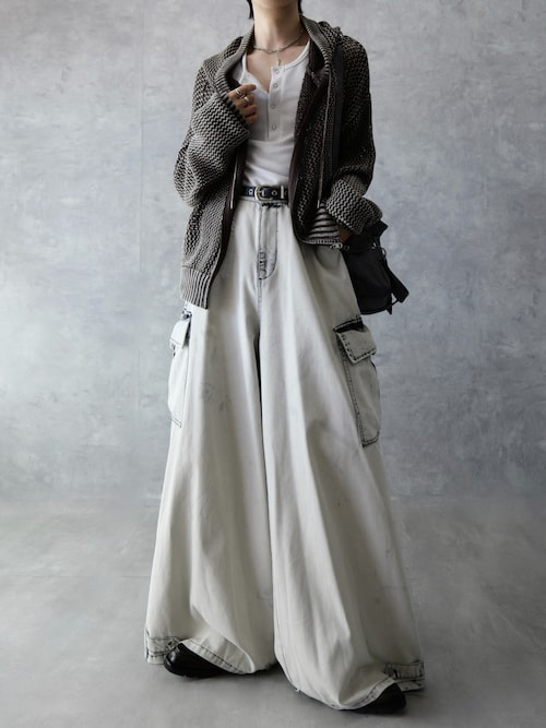 「Spielio(シュピーリオ)の【Spielio】Vintage like mesh knit hoodie/ヴィンテージライクメッシュニットパーカー(パーカー)」を使った、Aranさん(メンズ・177cm)の夏コーディネート