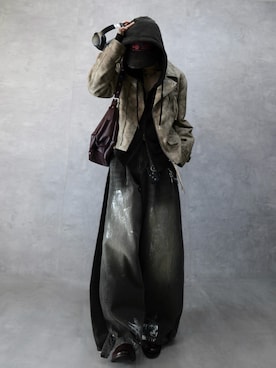 「アイテム（ウォレットチェーン）」を使った、Aranさん（メンズ・177cm）の冬コーディネート