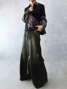 「ワイドデニム」｜Aranさん（メンズ・177cm）の春コーディネート