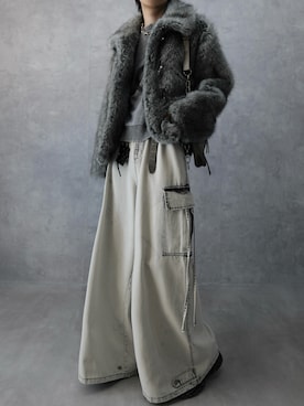 「アイテム（ウォレットチェーン）」を使った、Aranさん（メンズ・177cm）の冬コーディネート