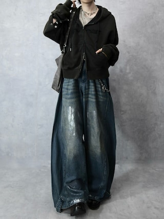 「Spielio（シュピーリオ）の【Spielio】Vintage-like detachable sweatshirt hoodie/ヴィンテージライクデタッチャブルスウェットパーカー（パーカー）」を使った、Aranさん（メンズ・177cm）の春コーディネート