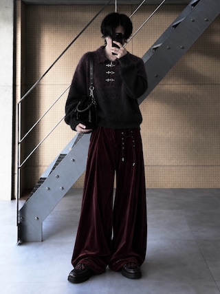 「Loose/ルース(ルース)のファイヤーマンフックシャギーポロニット(ポロシャツ)」を使った、Aranさん(メンズ・177cm)の秋コーディネート