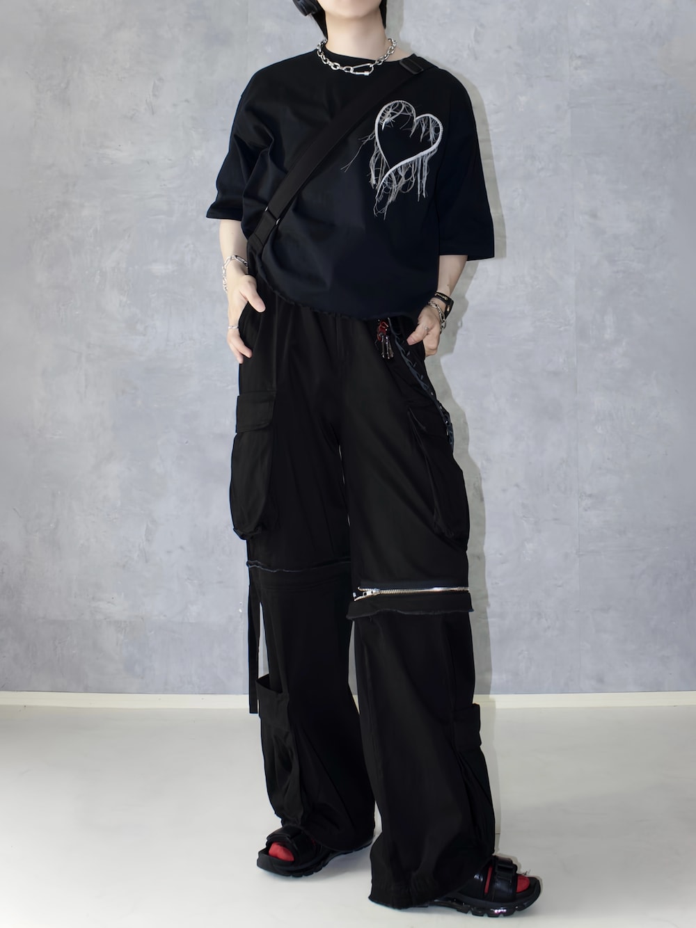 GRANCY カーゴパンツ L GRANCY カーゴパンツ 「GRANCY」Shirred Damage design Cotton