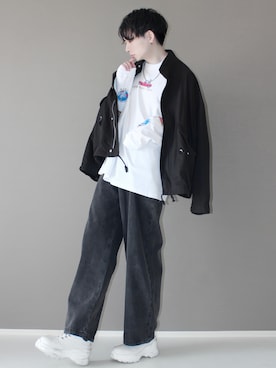 「INTER FACTORY（インターファクトリー）のアイテム（パンツ）」を使った、Aranさん（メンズ・178cm）の春コーディネート