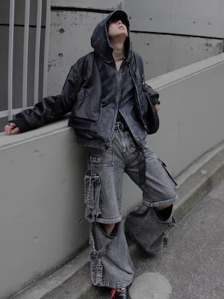 REFLEM/レフレム』2WAYワイドデニムカーゴパンツを使った人気