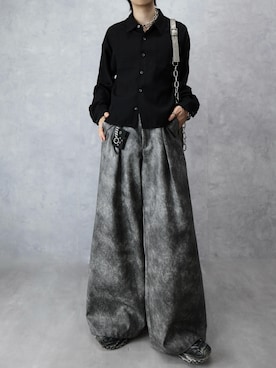 「アイテム（ウォレットチェーン）」を使った、Aranさん（メンズ・177cm）の秋コーディネート