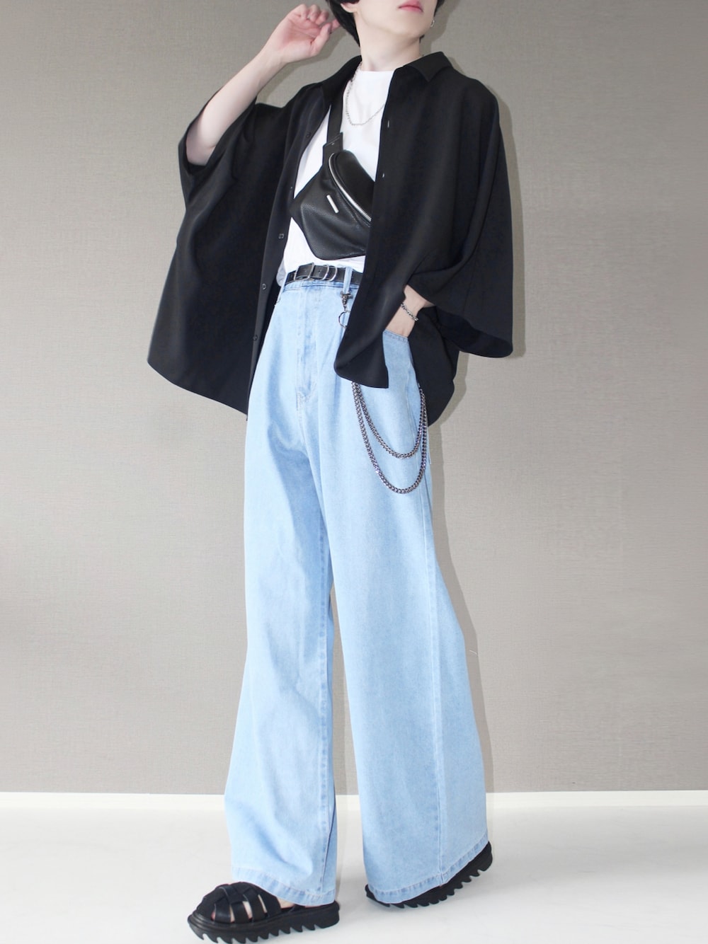 バルーンシルエット デニム ルーズ カジュアル 夏 韓国 cr9576 15_nPa9kyX.jpg