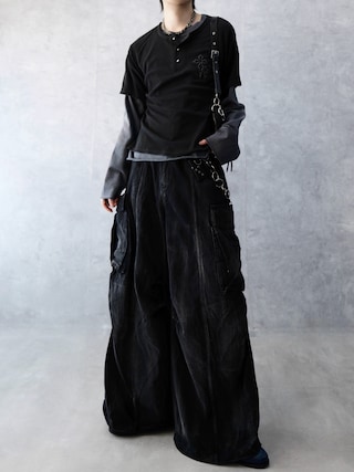 「WESTSEA（ウエストシー）のピグメント加工 ヘンリーネック ワッフルTシャツ 半袖 クロス刺繍（Tシャツ/カットソー）」を使った、Aranさん（メンズ・177cm）の春コーディネート