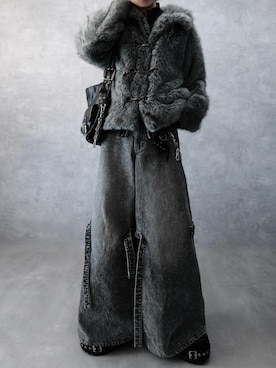 「アイテム（ウォレットチェーン）」を使った、Aranさん（メンズ・177cm）の冬コーディネート