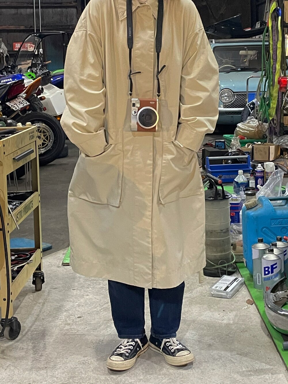 「UNIQLO、converse、チャックテイラー、秋コーデ、ct70」｜「CONVERSEのアイテム（スニーカー、ブルー系）」を使った、kaede🍁さん（レディース・157cm）の秋コーディネートの1枚目の写真