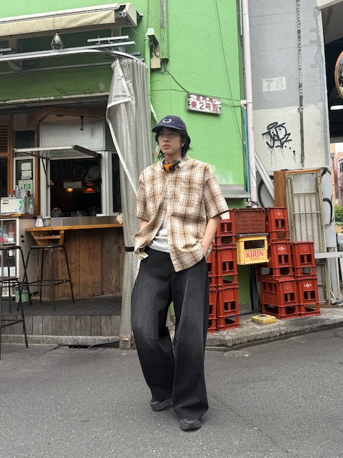 マルチカラービッグシルエット5分袖サマーシャツ