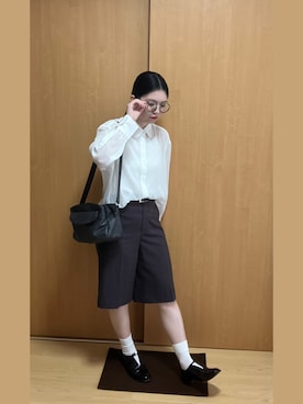 「アイテム（シャツ/ブラウス）」を使った、米之井花さん（レディース・157cm）の夏コーディネート