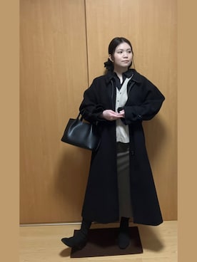 「Te chichi（テチチ）のアイテム」を使った、米之井花さん（レディース・157cm）の冬コーディネート