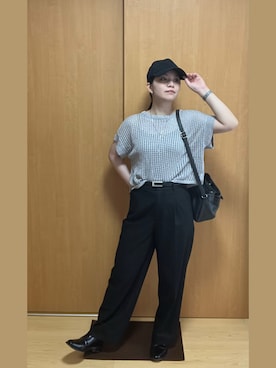 「a.v.v（アーヴェヴェ）のアイテム」を使った、米之井花さん（レディース・157cm）の夏コーディネート