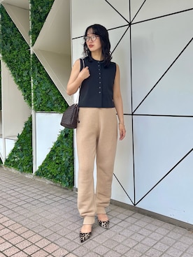 「アイテム（ベスト）」を使った、ABEさん（レディース・167cm）の夏コーディネート