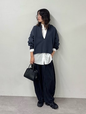 「アイテム（ボストンバッグ）」を使った、ABEさん（レディース・167cm）の秋コーディネート