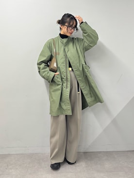 「アイテム（モッズコート）」を使った、ABEさん（レディース・167cm）の秋コーディネート