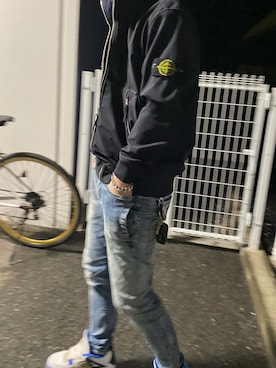 「G-STAR（ジースター）のアイテム（デニムパンツ、ブルー系）」を使った、KEITOさん（メンズ・172cm）の秋コーディネート