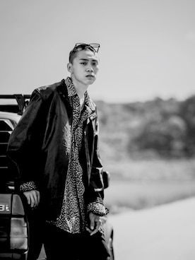 「ensemble(皮革ブランド)（アンサンブル）のアイテム」を使った、Cz Wanさん（メンズ・178cm）の秋コーディネート