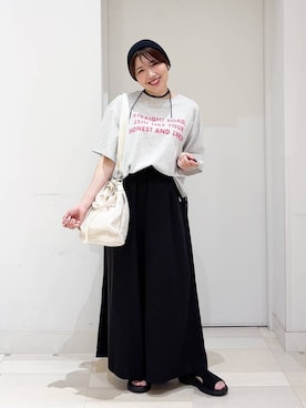 「アイテム（ショルダーバッグ）」を使った、tahanyanさん（レディース・155cm・40代）の夏コーディネート