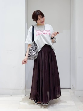 「アイテム（スカート）」を使った、tahanyanさん（レディース・155cm・40代）の夏コーディネート