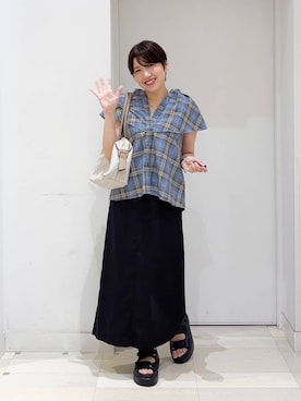 「着痩せ」｜「アイテム（アクセサリー）」を使った、tahanyanさん（レディース・155cm）の夏コーディネート