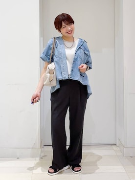 「アイテム（ボストンバッグ）」を使った、tahanyanさん（レディース・155cm・40代）の夏コーディネート
